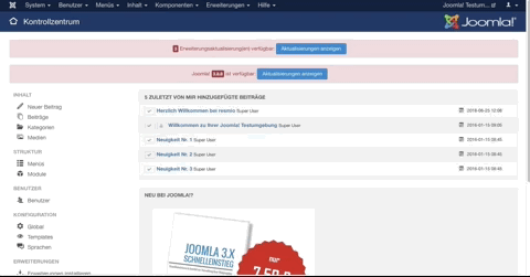 resmio integration Joomla | select page