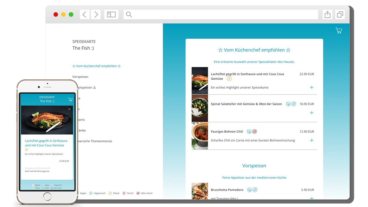 Digitale Speisekarte für Restaurants