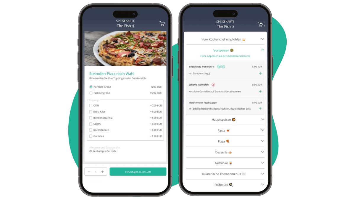 Digitale Speisekarte mit Bestellsystem für die Gastronomie