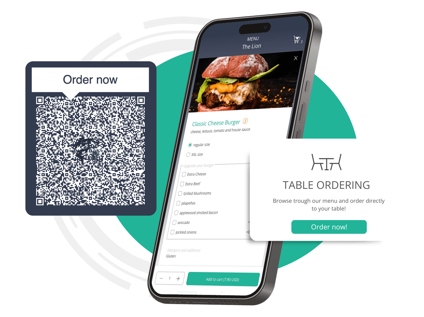Self Ordering in restaurants by using a QR Code