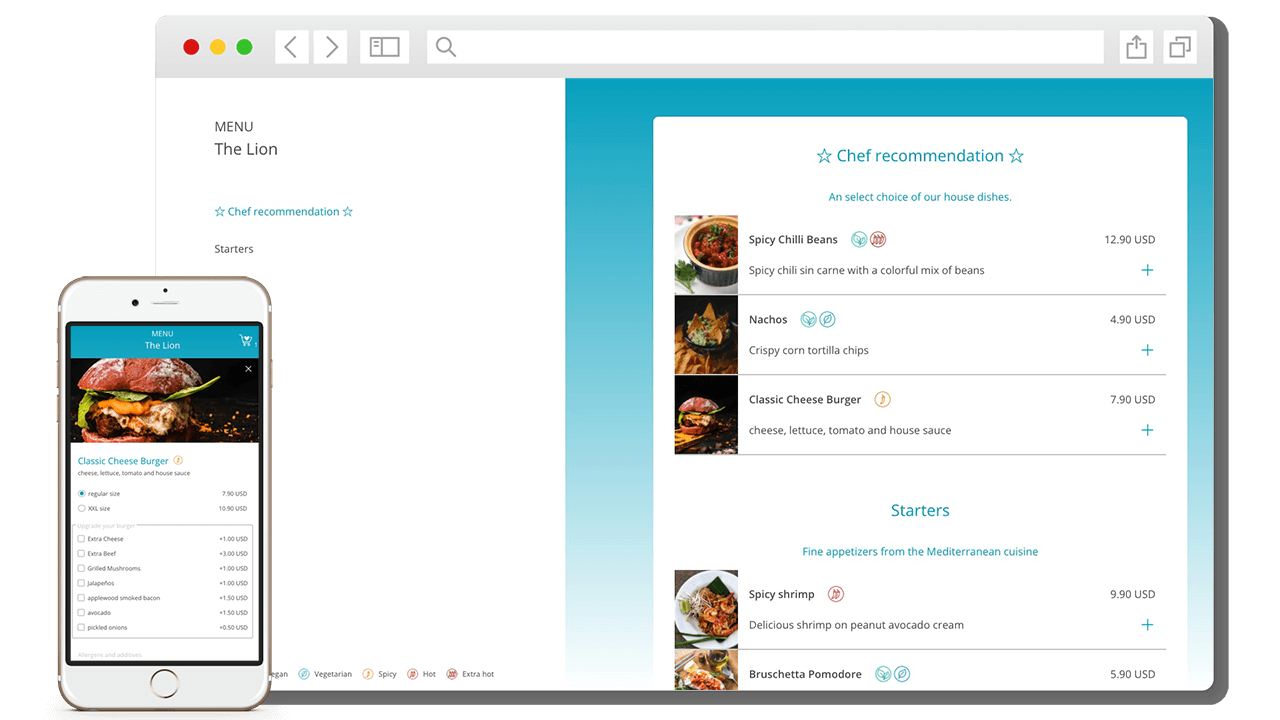 Digital menu for restaurants by resmio