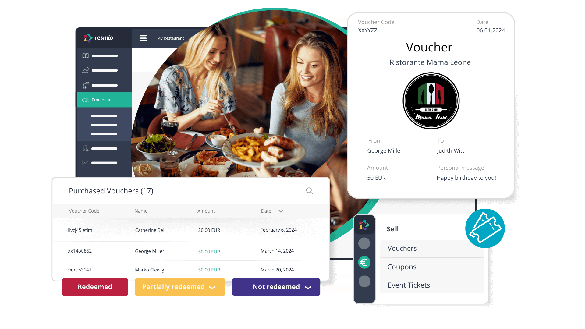 voucher coupon and online ticketing system for restaurants